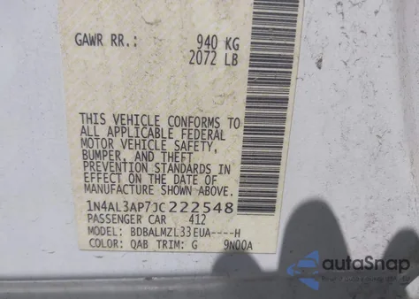 2018 Nissan Altima 2.5 Sv из США, поврежденный, VIN 1N4AL3AP7JC222548